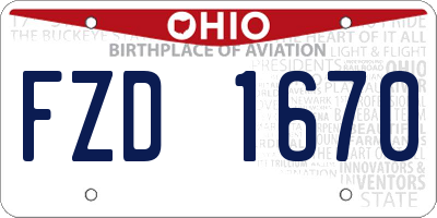 OH license plate FZD1670