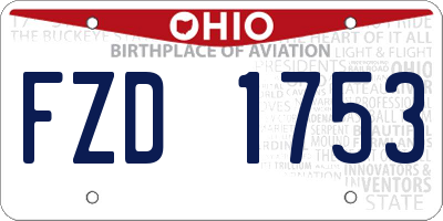 OH license plate FZD1753