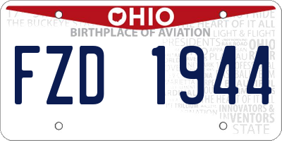 OH license plate FZD1944