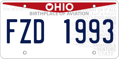 OH license plate FZD1993