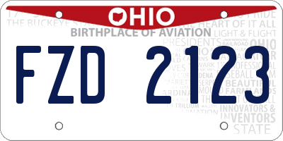 OH license plate FZD2123