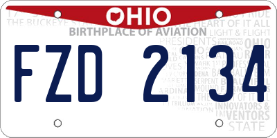 OH license plate FZD2134