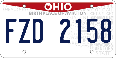 OH license plate FZD2158