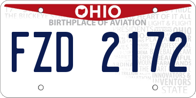 OH license plate FZD2172