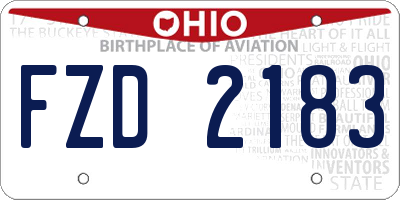 OH license plate FZD2183