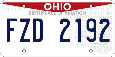 OH license plate FZD2192