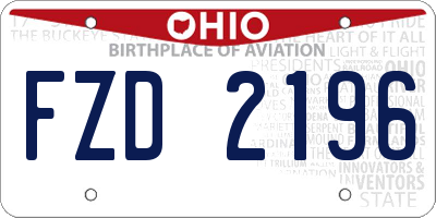 OH license plate FZD2196