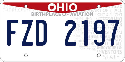 OH license plate FZD2197