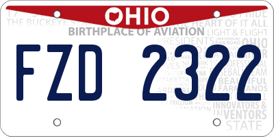 OH license plate FZD2322