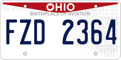OH license plate FZD2364