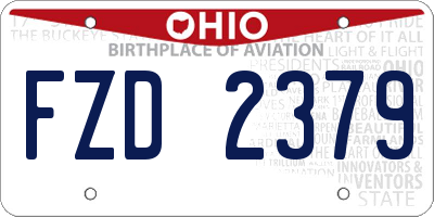 OH license plate FZD2379