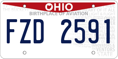 OH license plate FZD2591