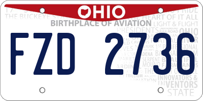 OH license plate FZD2736