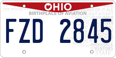 OH license plate FZD2845