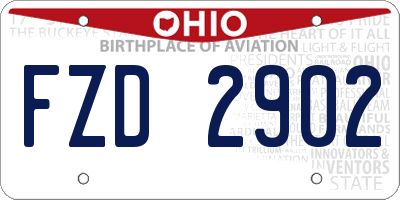 OH license plate FZD2902