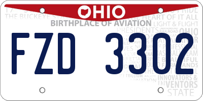OH license plate FZD3302