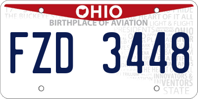 OH license plate FZD3448