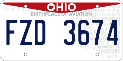 OH license plate FZD3674
