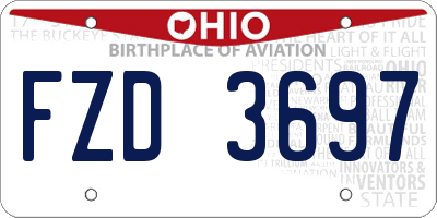 OH license plate FZD3697