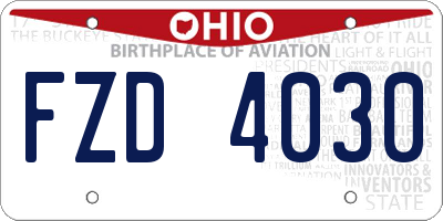 OH license plate FZD4030