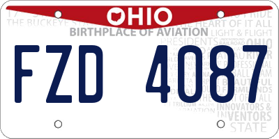 OH license plate FZD4087