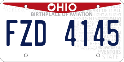 OH license plate FZD4145