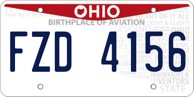 OH license plate FZD4156