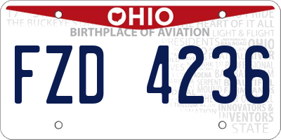 OH license plate FZD4236