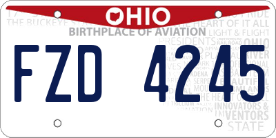 OH license plate FZD4245