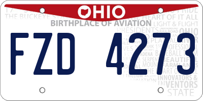 OH license plate FZD4273