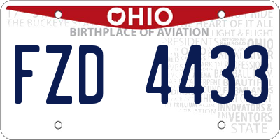 OH license plate FZD4433