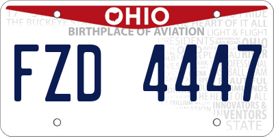 OH license plate FZD4447