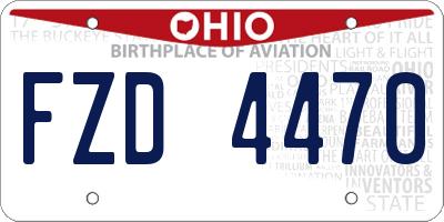OH license plate FZD4470
