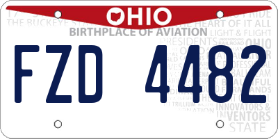 OH license plate FZD4482