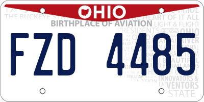 OH license plate FZD4485