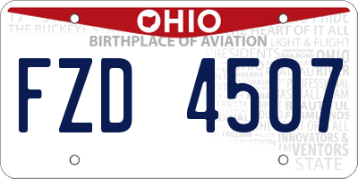 OH license plate FZD4507