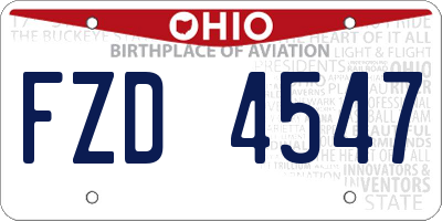 OH license plate FZD4547