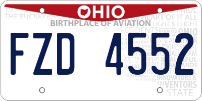 OH license plate FZD4552