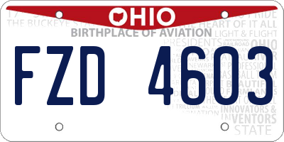 OH license plate FZD4603