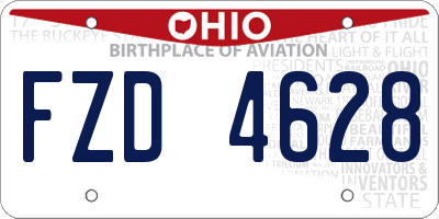 OH license plate FZD4628