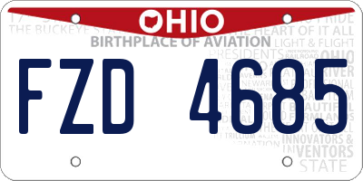 OH license plate FZD4685