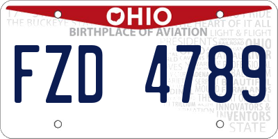 OH license plate FZD4789