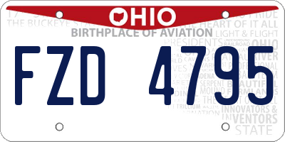 OH license plate FZD4795