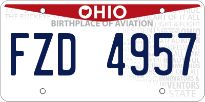 OH license plate FZD4957
