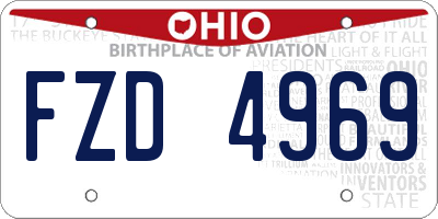 OH license plate FZD4969