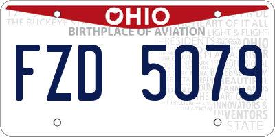 OH license plate FZD5079