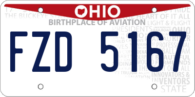 OH license plate FZD5167
