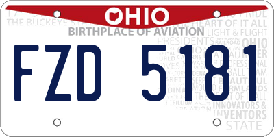 OH license plate FZD5181