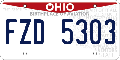 OH license plate FZD5303