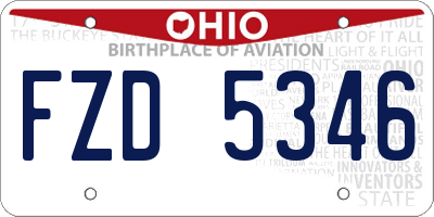 OH license plate FZD5346